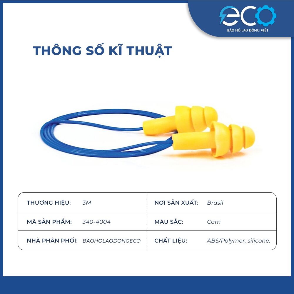 Nút Bịt Tai Chống Ồn 3M 340-4004 3 Tầng Chống Chạm Nút Bịt Tai Chống Ồn 3M 340-4004 3 Tầng Chống Chạm