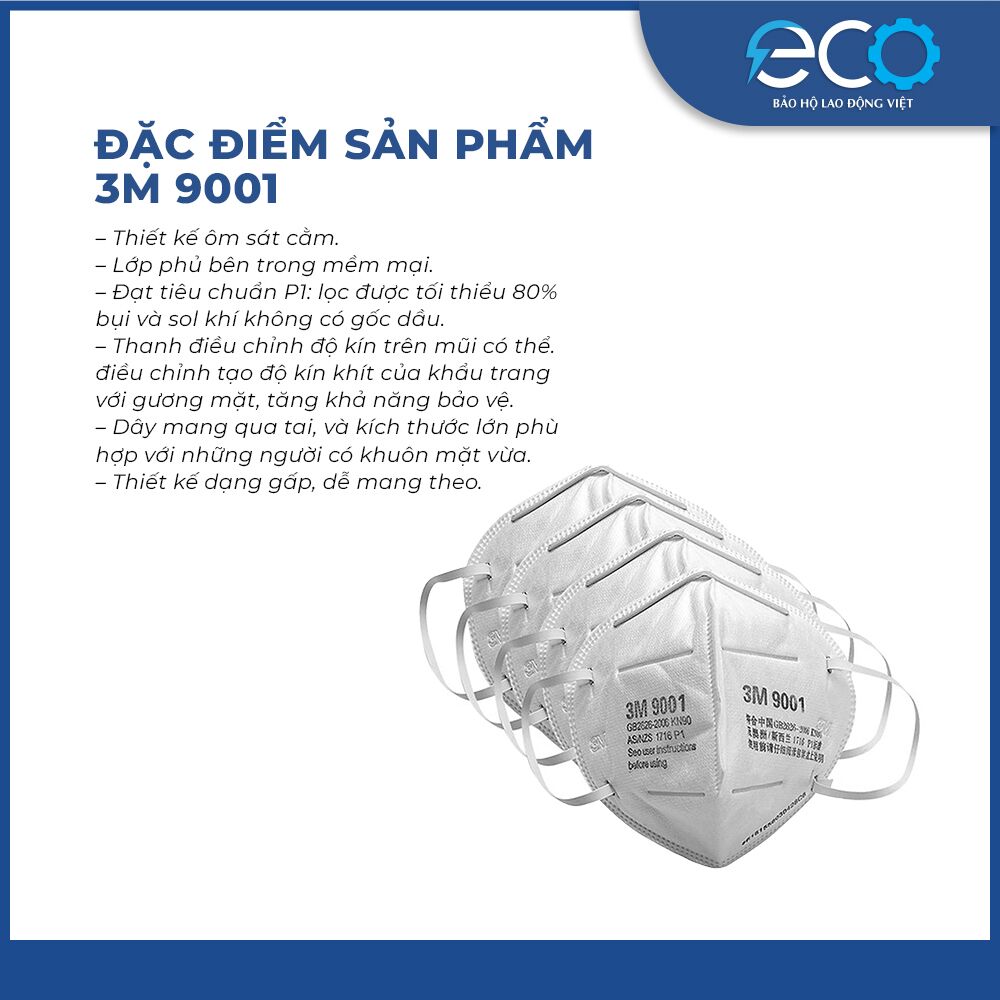 Khẩu Trang 3M 9001 Lọc Bụi Bảo Vệ Hô Hấp Khẩu Trang 3M 9001 Lọc Bụi Bảo Vệ Hô Hấp