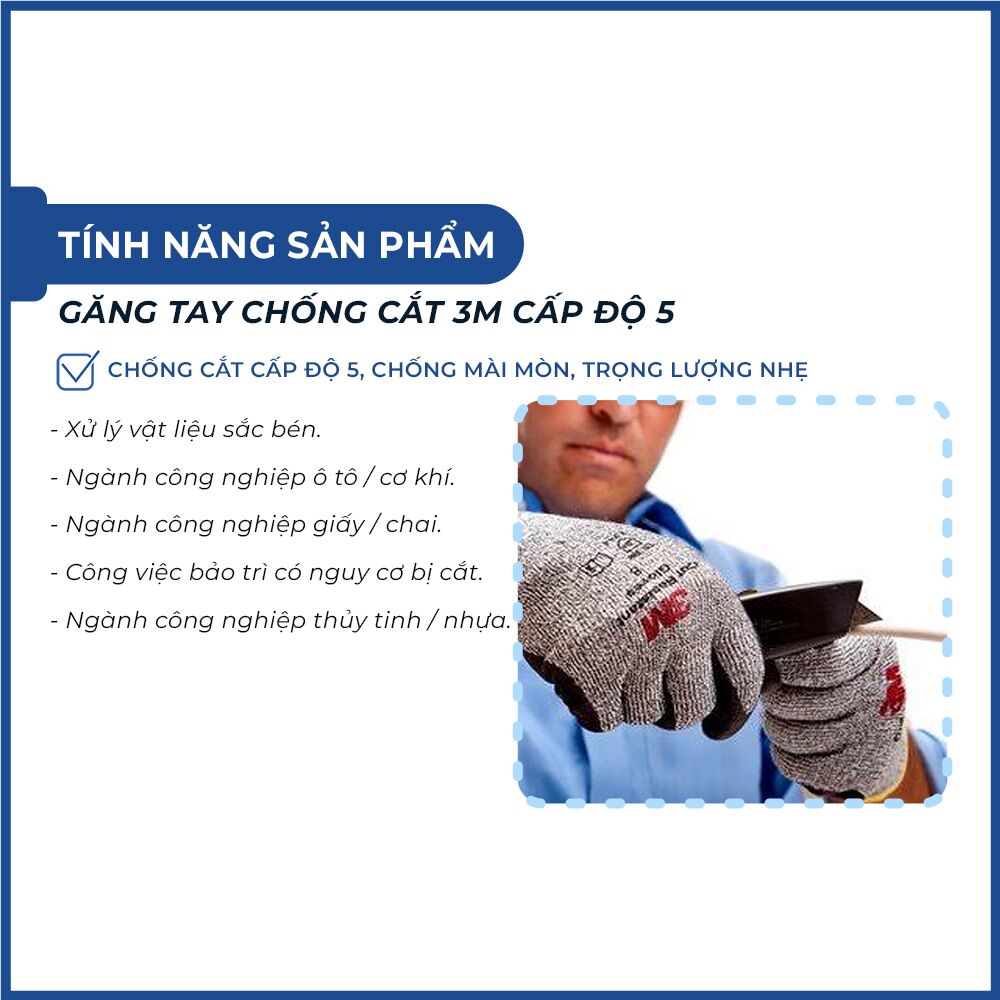 Găng tay chống cắt 3M cấp độ 5 chính hãng Găng tay chống cắt 3M cấp độ 5 chính hãng