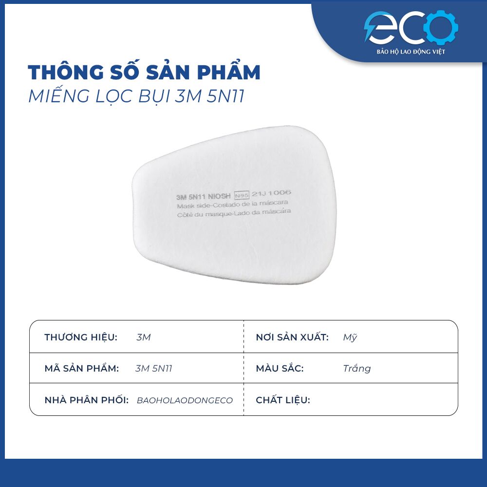 Tấm lọc bụi 3M 5N11 Tấm lọc bụi 3M 5N11