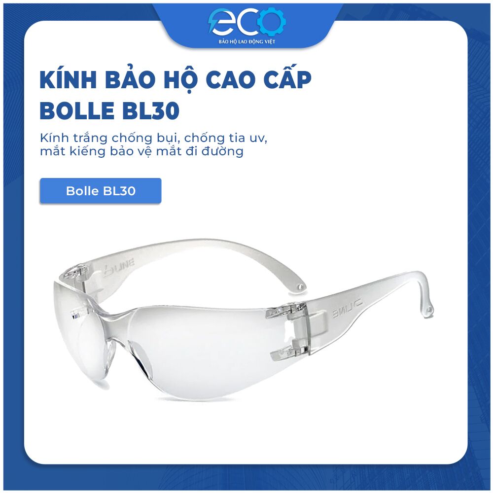 Kính bảo hộ cao cấp Bolle BL30 kính trắng chống bụi, chống tia uv, mắt kiếng bảo vệ mắt đi đường Kính bảo hộ cao cấp Bolle BL30 kính trắng chống bụi, chống tia uv, mắt kiếng bảo vệ mắt đi đường