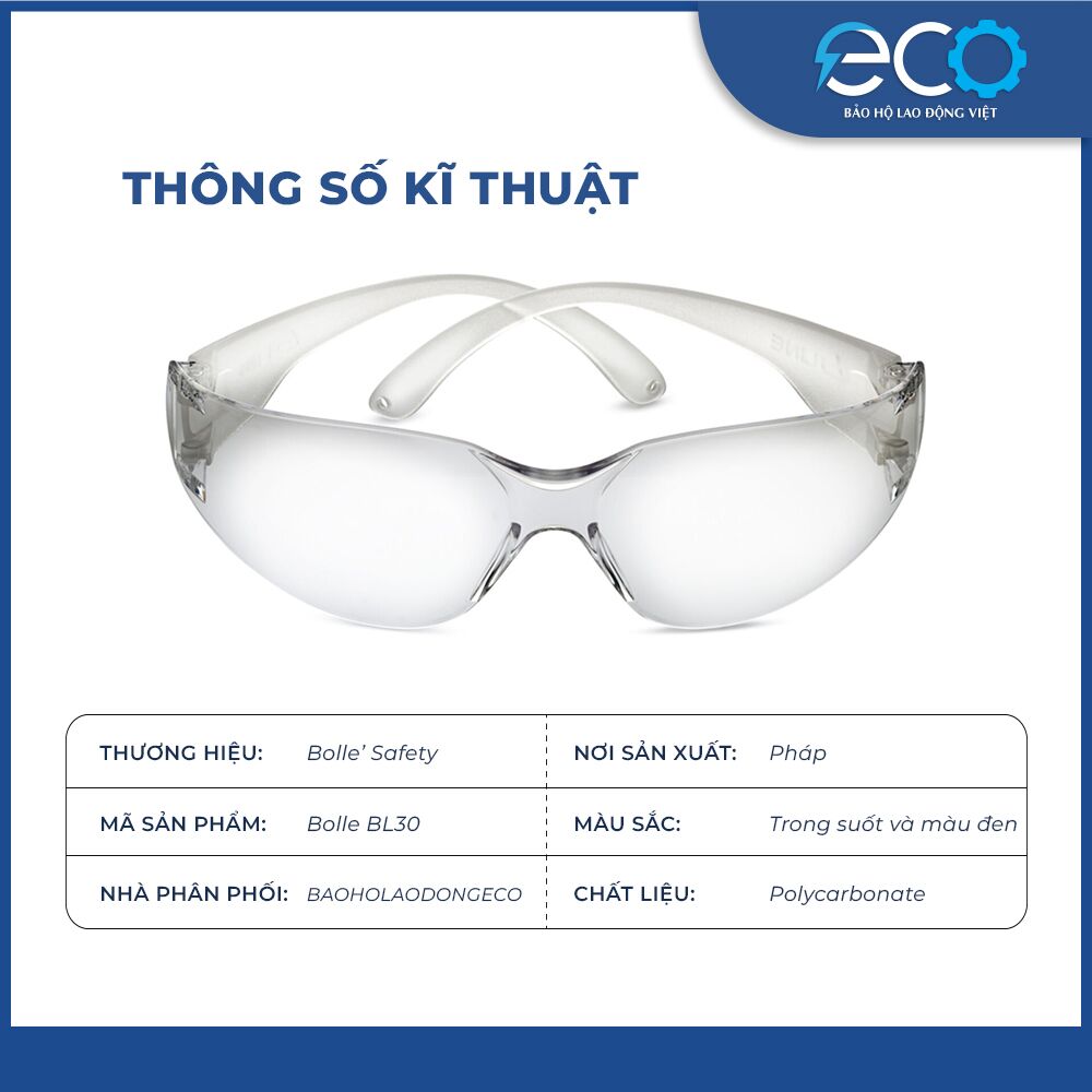 Kính bảo hộ cao cấp Bolle BL30 kính trắng chống bụi, chống tia uv, mắt kiếng bảo vệ mắt đi đường Kính bảo hộ cao cấp Bolle BL30 kính trắng chống bụi, chống tia uv, mắt kiếng bảo vệ mắt đi đường