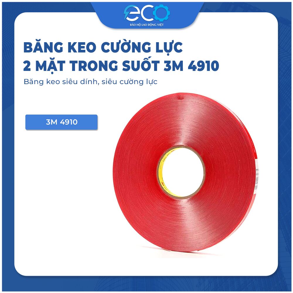 Băng keo cường lực 2 mặt trong suốt 3M 4910 (12mm x dài 4.5m) băng keo siêu dính, siêu cường lực Băng keo cường lực 2 mặt trong suốt 3M 4910 (12mm x dài 4.5m) băng keo siêu dính, siêu cường lực