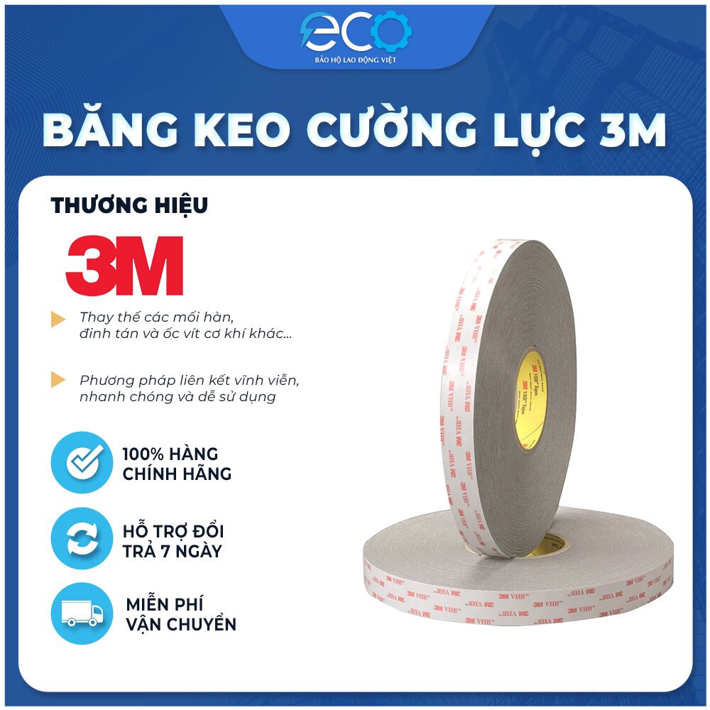 Băng keo cường lực siêu dính 3M 4941 (12mm x dài 4.5m), xám chính hãng Băng keo cường lực siêu dính 3M 4941 (12mm x dài 4.5m), xám chính hãng