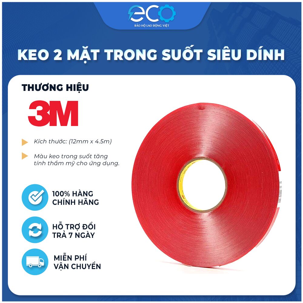 Băng keo cường lực 2 mặt trong suốt 3M 4910 (12mm x dài 4.5m) băng keo siêu dính, siêu cường lực Băng keo cường lực 2 mặt trong suốt 3M 4910 (12mm x dài 4.5m) băng keo siêu dính, siêu cường lực