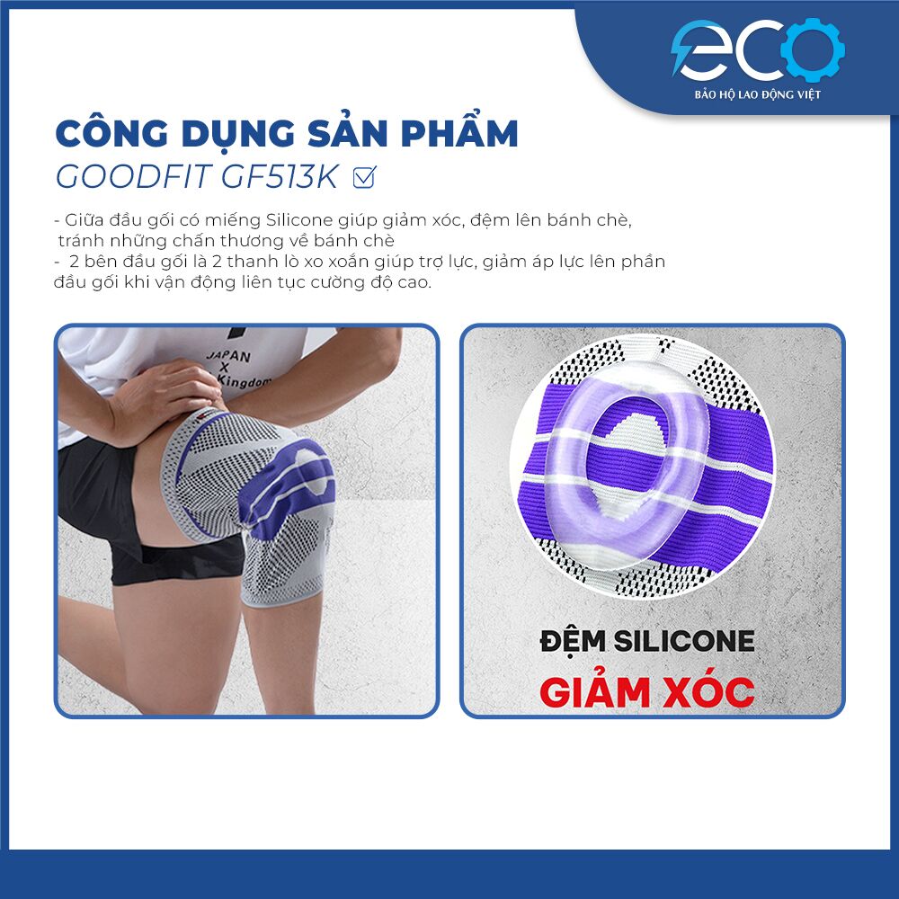 Băng bảo vệ đầu gối, bó gối thể thao silicon GoodFit GF513K chính hãng giá tốt Băng bảo vệ đầu gối, bó gối thể thao silicon GoodFit GF513K chính hãng giá tốt