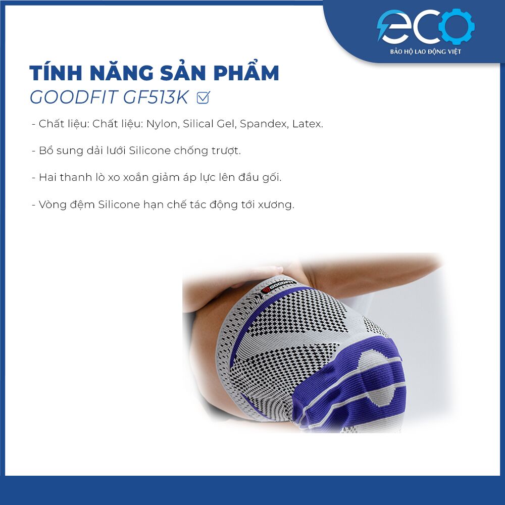 Băng bảo vệ đầu gối, bó gối thể thao silicon GoodFit GF513K chính hãng giá tốt Băng bảo vệ đầu gối, bó gối thể thao silicon GoodFit GF513K chính hãng giá tốt