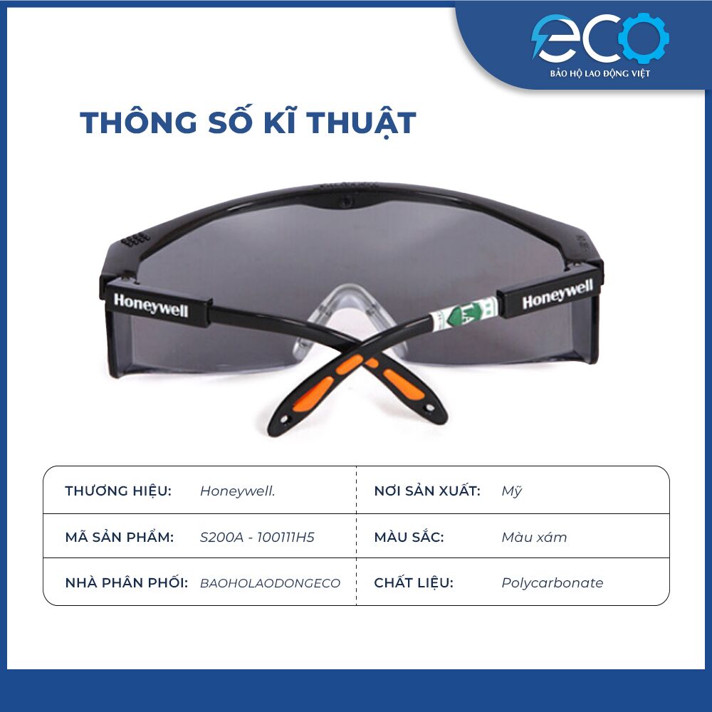 Kính bảo hộ lao động Sperian S200A (Xám) Kính bảo hộ lao động Sperian S200A (Xám)