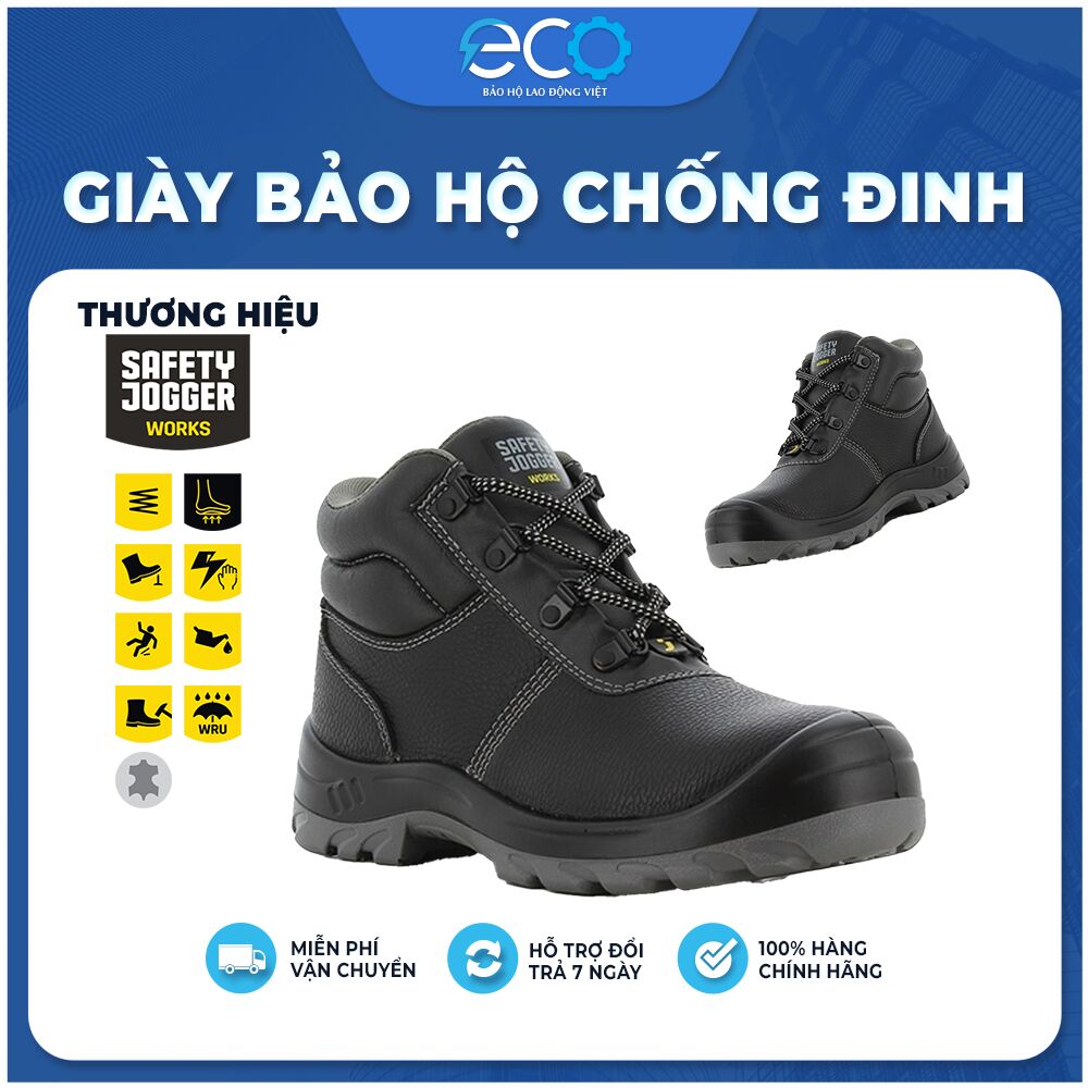 Giày bảo hộ Safety Jogger Bestrun S3 cổ cao - chống đinh, chống trơn trượt, chống dầu, chống va đập Giày bảo hộ Safety Jogger Bestrun S3 cổ cao - chống đinh, chống trơn trượt, chống dầu, chống va đập