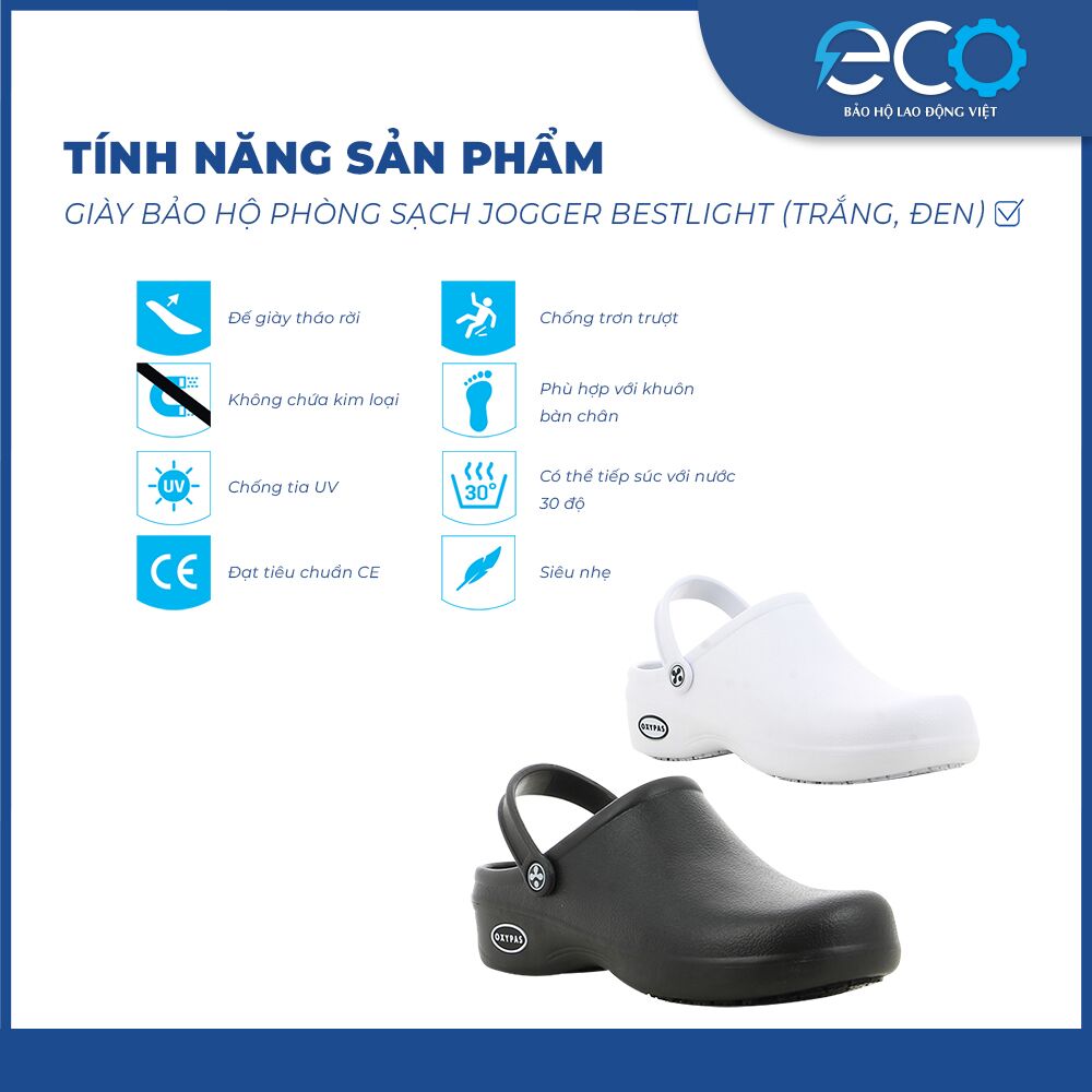 Giày bảo hộ phòng sạch Jogger Bestlight (Trắng) chuyên dùng trong môi trường phòng sạch, nhà bếp, bệnh viện Giày bảo hộ phòng sạch Jogger Bestlight (Trắng) chuyên dùng trong môi trường phòng sạch, nhà bếp, bệnh viện