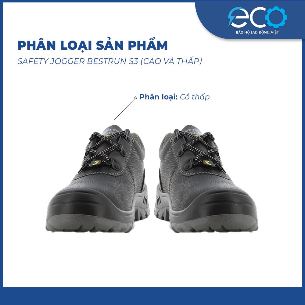 Giày bảo hộ Safety Jogger Bestrun S3 cổ thấp - chống đinh, chống trơn trượt, chống dầu, chống va đập Giày bảo hộ Safety Jogger Bestrun S3 cổ thấp - chống đinh, chống trơn trượt, chống dầu, chống va đập