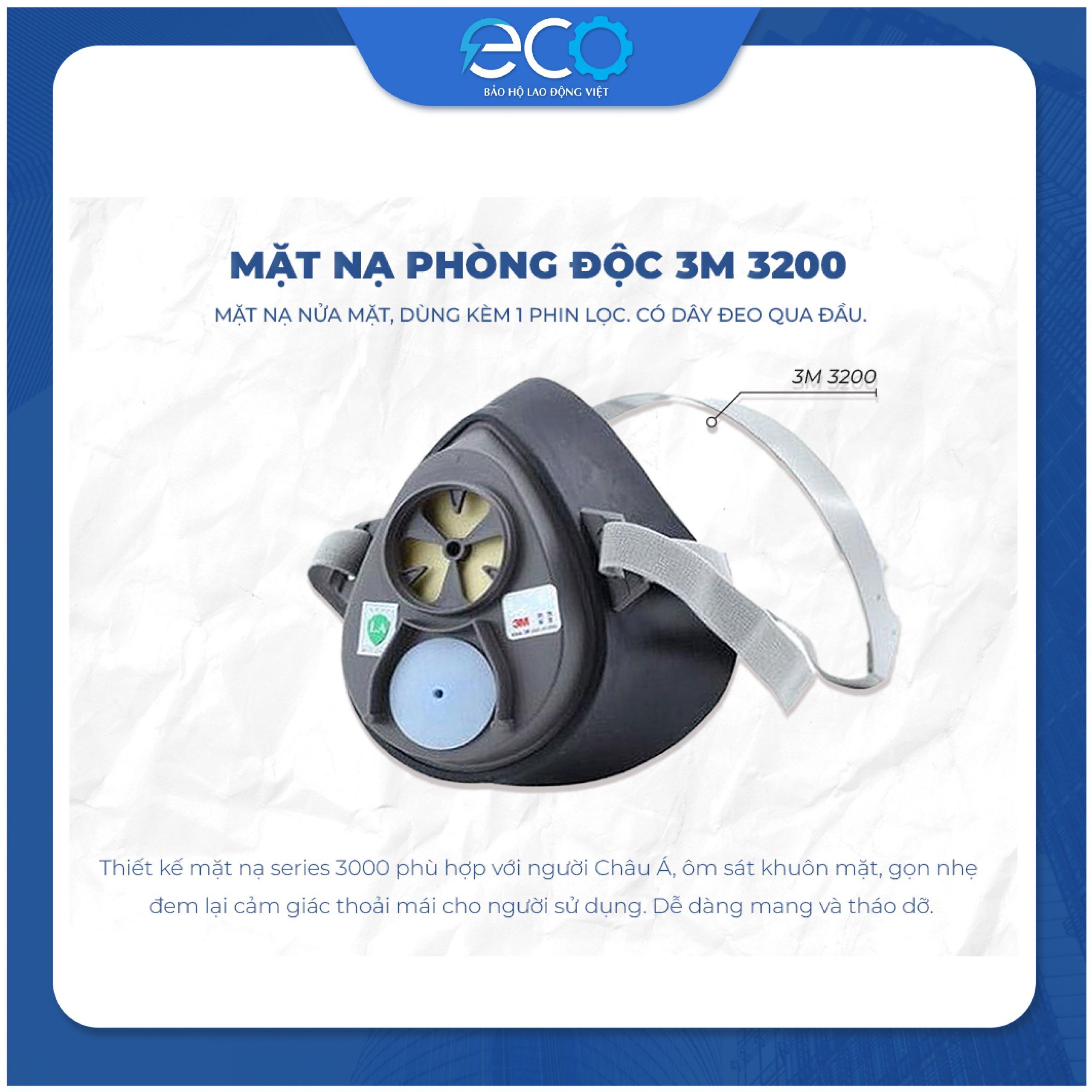 Bộ mặt nạ phòng độc thuốc trừ sâu, phun sơn 3M 3200 chính hãng kèm phin lọc 3M 3301K-100 Bộ mặt nạ phòng độc thuốc trừ sâu, phun sơn 3M 3200 chính hãng kèm phin lọc 3M 3301K-100