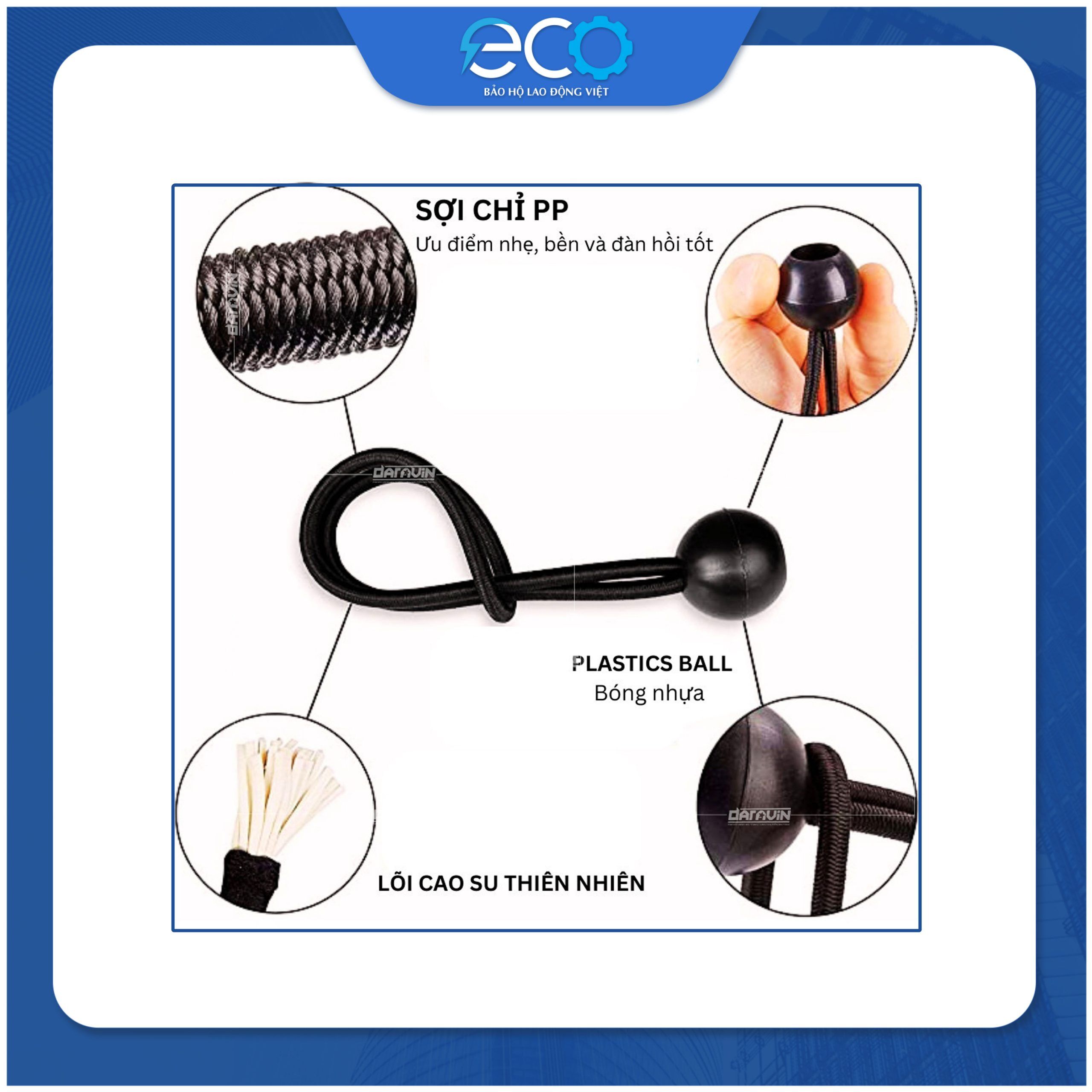 Combo 10 day thun co bi nhua buoc nhanh Ball bungee DARAVIN phi 4 dai 15cm dau bi nhua PU soi thun thien nhien Combo 10 day thun co bi nhua buoc nhanh Ball bungee DARAVIN phi 4 dai 15cm dau bi nhua PU soi thun thien nhien